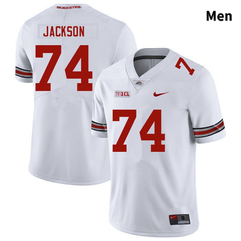 Men's Ohio State Buckeyes #74 Donovan Jackson White Authentic College Stitched Football Jersey 23KE047JT